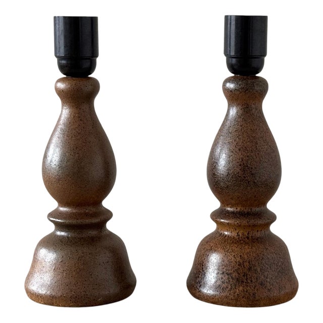 Table Lamps Bruno Karlsson, Ego Stengods Atelje, Stoneware, Sweden, Vintage 1970s, Set of 2 For Sale