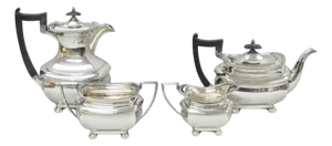 Antique Walker & Hall 53499 Art Deco Silver Plated Tea Service Set - 4 PCS