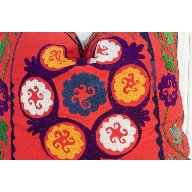 Mia Large Vintage Suzani Pillow For Sale - Image 4 of 10
