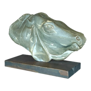 Late 20th Century Vintage Boho Carved Soapstone Cow Bust