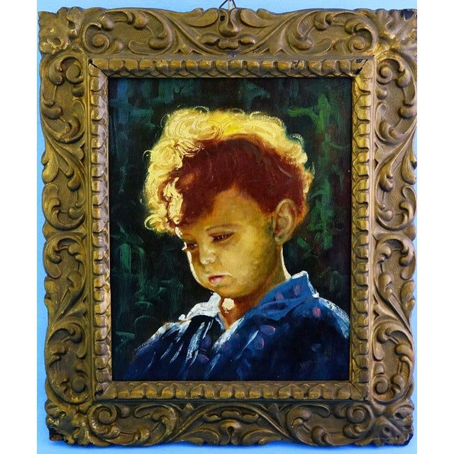 Hannibal De Bellis, Portrait of a Child's Face, 1920s, Oil Painting on Panel, Framed For Sale - Image 13 of 13