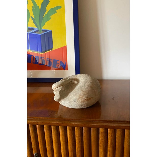 Giovanni Petucco Mid-Century Ceramic Lying Bull, Aldo Londi, Bitossi Italy 1960s For Sale - Image 4 of 12