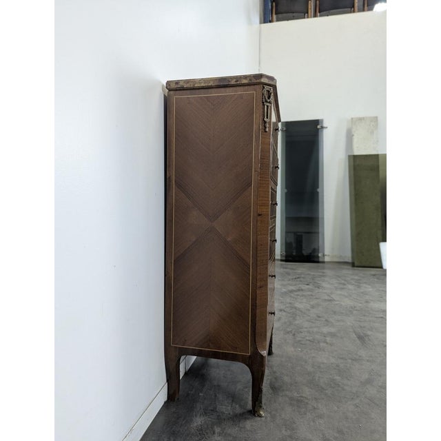 Small Transitional Wooden Chest of Drawers For Sale - Image 3 of 8