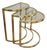 1960s Hollywood Regency Brass Demilune Nesting Tables - Set of 3 For Sale