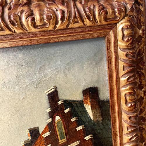 Nijland, Dutch Street Scene, Oil Painting, Framed For Sale - Image 14 of 16