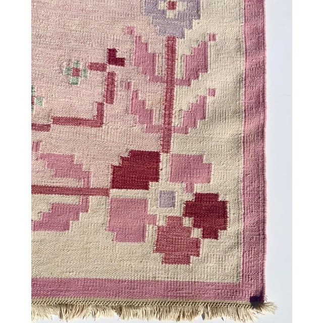 Vintage Swedish Killim Wool Rug, 1960s For Sale - Image 12 of 16