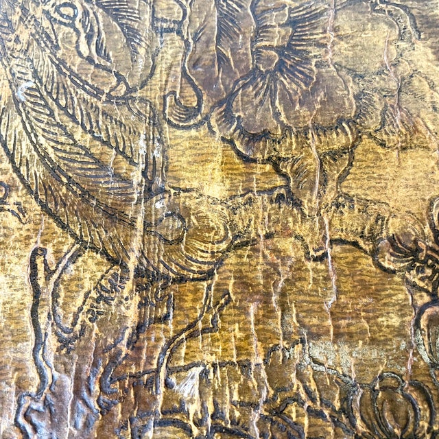 Wood Italian Art Nouveau Style Pedestal in Brown Leather and Bamboo, 1930s For Sale - Image 7 of 18