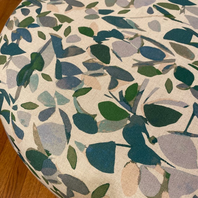 Round Ottoman Upholstered in Imogen Heath For Sale In New York - Image 6 of 8