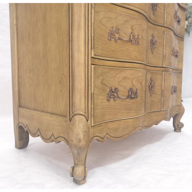 National Furniture Company Pickled Solid Cherry Country French 6 Drawers High Chest Boy Dresser MINT! For Sale - Image 4 of 16