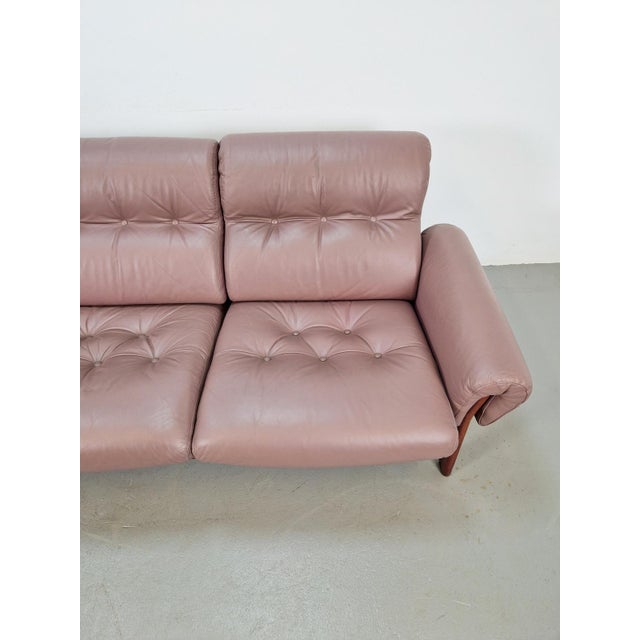 Vintage Teak Leather Sofa from Coja, Netherlands, 1960s For Sale - Image 9 of 13