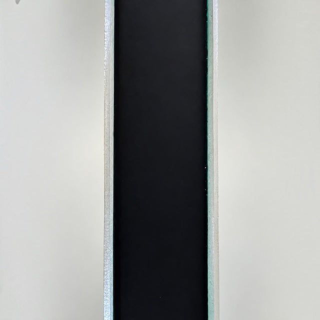 Silver Modern Minimalist Split Circle Wall Mirror With Black Center For Sale - Image 8 of 11