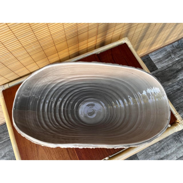 Large Early 21st Century Textured Ceramic Bowl/Centerpiece by Abigails Italy. For Sale - Image 12 of 13