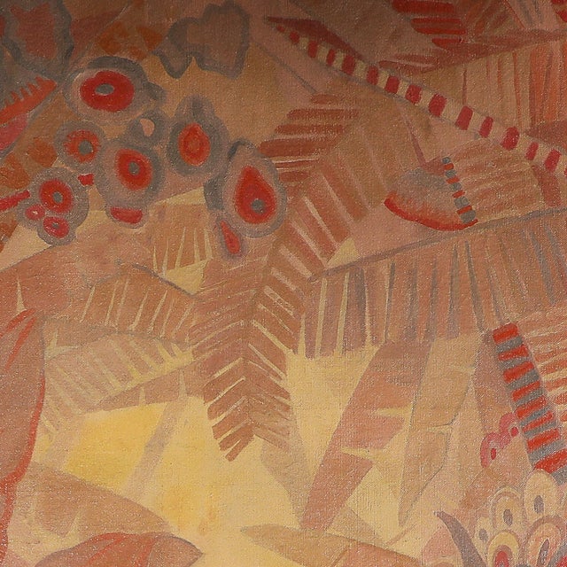 This evocative Art Deco oil painting by Gaston André, completed in 1930, offers a mesmerizing vision of a tropical...