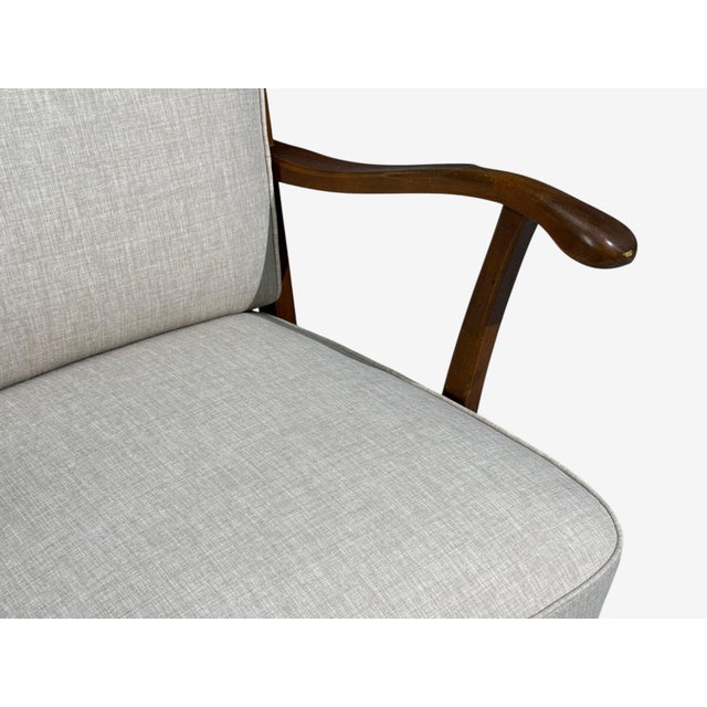 Svante Skogh, Lounge Chairs, Beige Linen, Beech, Sweden, 1945 For Sale In New York - Image 6 of 12