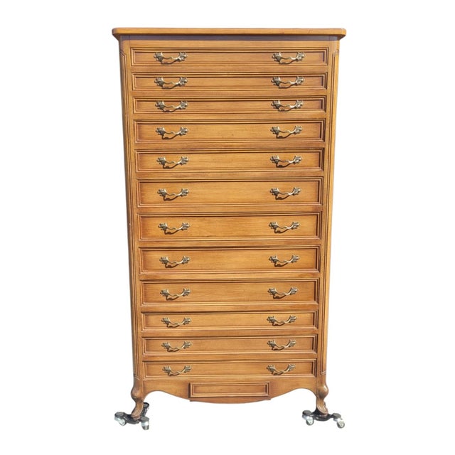 1960s Tall French Lingerie 12 Plus Drawer Dresser For Sale - Image 16 of 17
