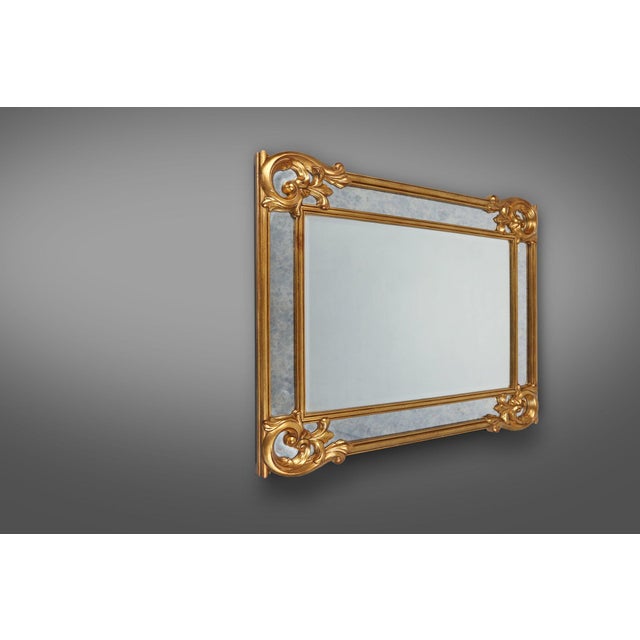 Belgium / 1950 / mirror / resin, mirror and smoked glass mirror glass / mid-century / vintage Baroque style large wall...