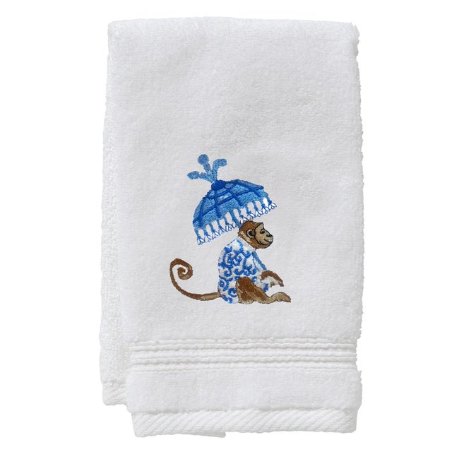 Our 100% Cotton Terry Guest Towels are durable, soft to the skin and super absorbent. The Monkey & Umbrella is whimsical...