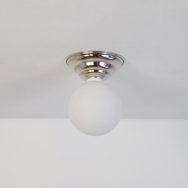 Not Yet Made - Made To Order Hive Flush Mount, Polished Nickel, 5in Glass Globe, Modern Led Ceiling Light, by Research.Lighting For Sale - Image 5 of 9