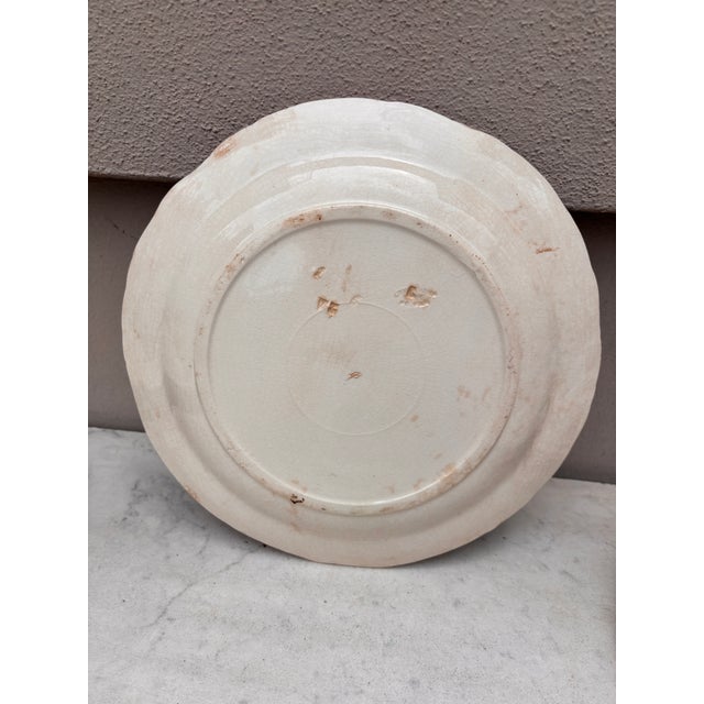 Late 19th Century 19th Century Longchamp Majolica Asparagus Plate With Flowers For Sale - Image 5 of 5