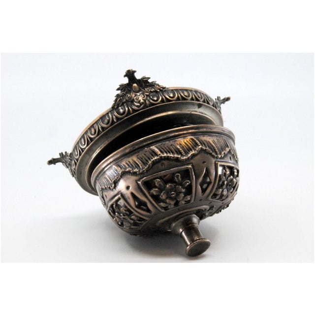 Silver Bell with a Cut-Out and Embossed Lid with Floral Motifs For Sale - Image 4 of 10