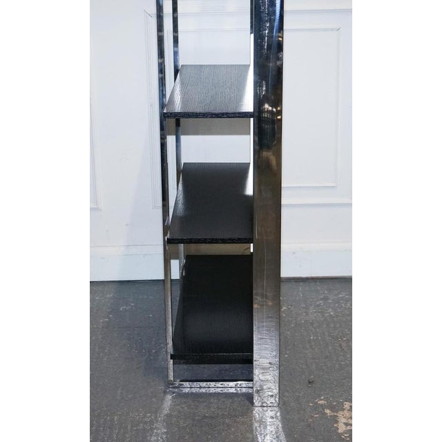 Art Deco Polished Stainless Steel Display Bookcase For Sale - Image 10 of 15