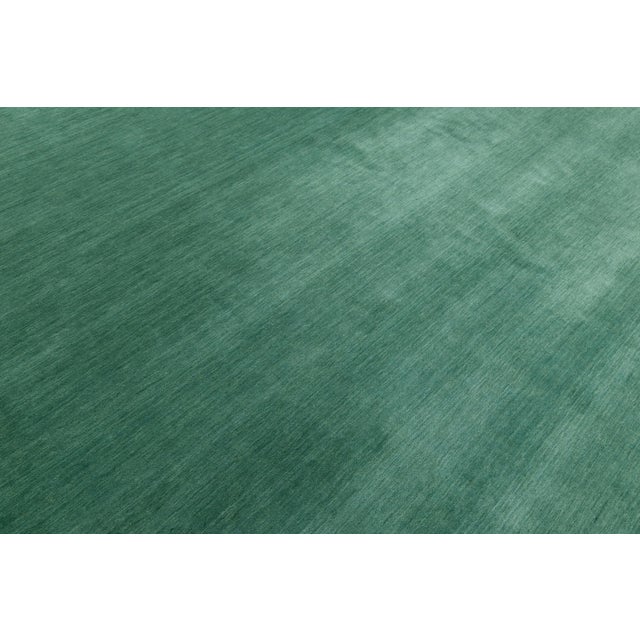 Apadana's Modern Gabbeh Hand-Loom Wool Area Rug in Jewel-Toned Green For Sale - Image 10 of 10