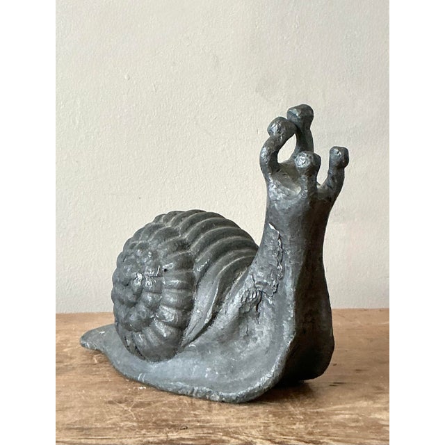 Mid 20th Century Vintage Boho Lead Snail For Sale - Image 5 of 10