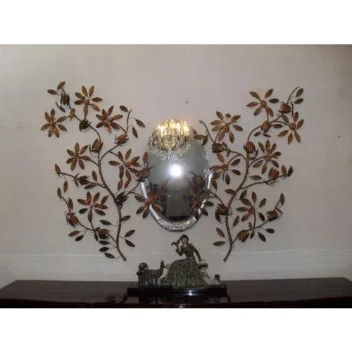 Art Deco C. 1920s French Art Deco Antique Gilt Floral Wall Appliques - a Pair For Sale - Image 3 of 9