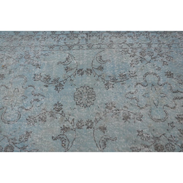 Light Blue Overdyed Turkish Rug - 3′9″ × 7′3″ | Chairish