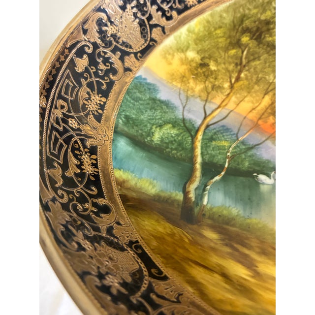 Late 19th Century Antique Hand Painted Nippon Two-Piece Centerpiece Bowl With Footed Pedestal Base For Sale - Image 5 of 16