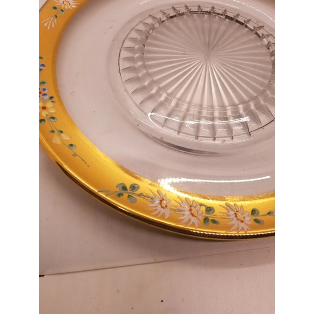 Gold Edged Hand Painted Floral Underplate, vintage