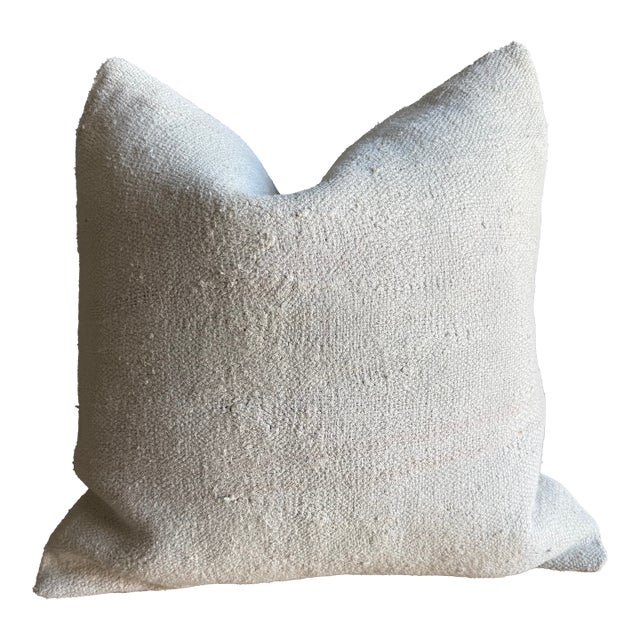 Vintage Rug Pillow Cover With Original Seams For Sale