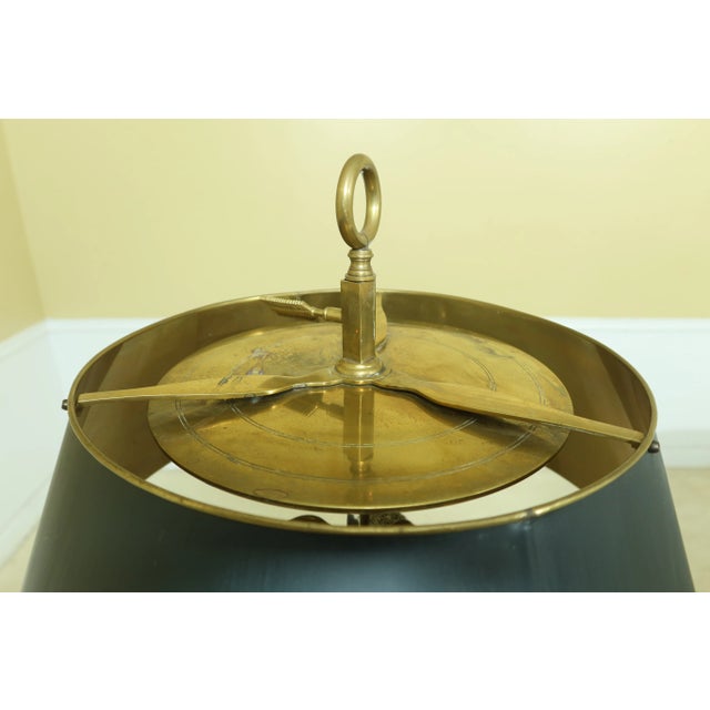 1980s Large Tole Shade Brass Table Lamp For Sale - Image 5 of 11