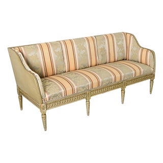 Swedish 18th Century Painted & Upholstered Settee For Sale
