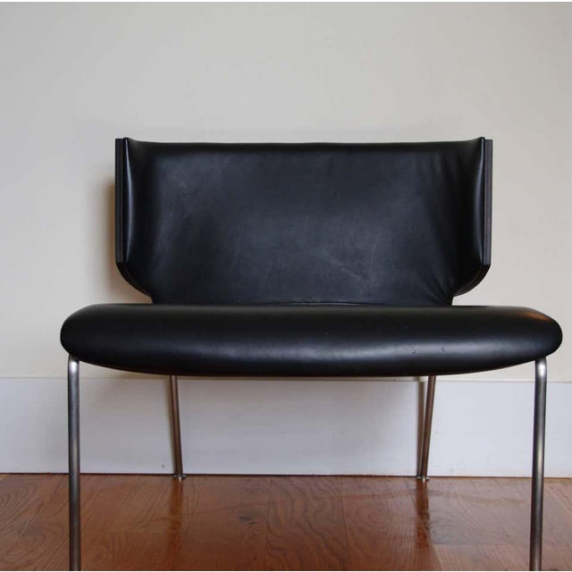 Italian Modern Leather Lounge Chair Chairish