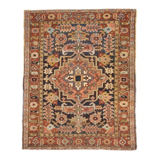 Antique Persian Heriz Rug 3’7" X 4’6” For Sale