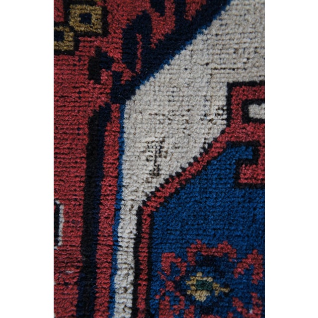 Semi Antique Hand Knotted Tribal Geometric Medallion Wool Area Rug 7' X 9' For Sale - Image 15 of 16