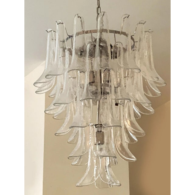Contemporary Transparent "Selle" Murano Glass Chandelier For Sale - Image 10 of 13