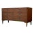 1970s Vintage Mid-Century Modern Drexel Lowboy Dresser, 6-Drawer Walnut-Tone Case With Dovetail Joinery and Original Recessed Hardware For Sale