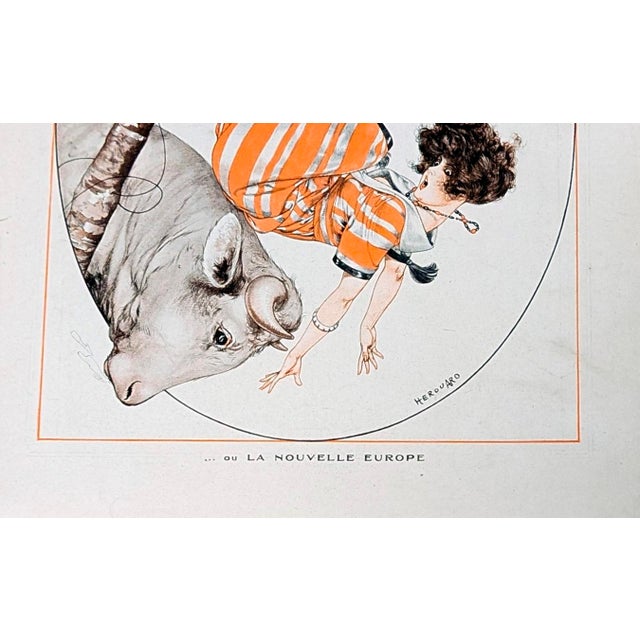 An original antique back cover from the celebrated French magazine La Vie Parisienne, featuring the striking satirical...