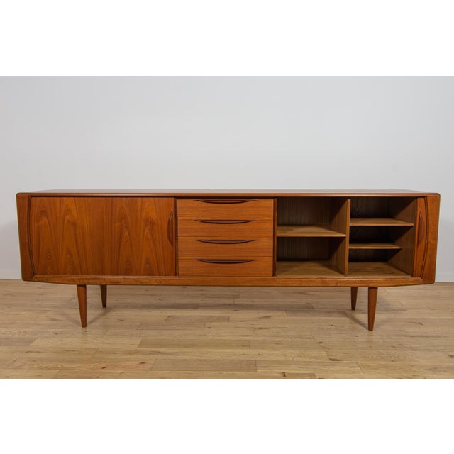 Large Mid-Century Teak Tambour Door Sideboard, Denmark, 1960s For Sale - Image 10 of 18