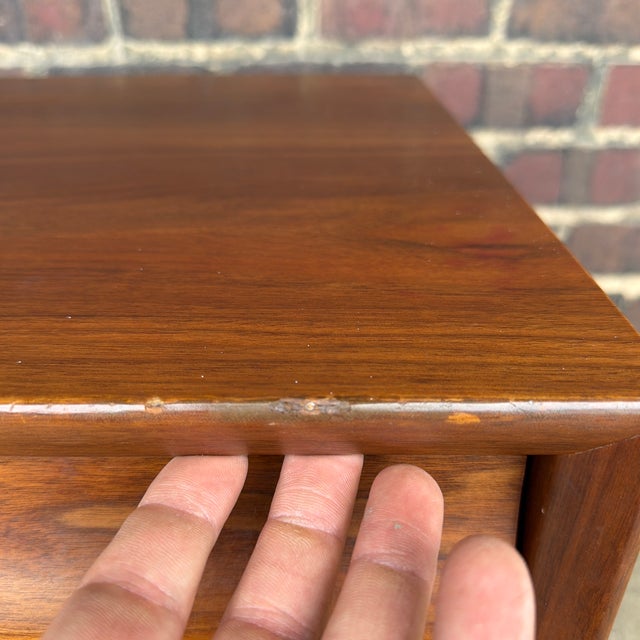 Mid 20th Century American of Martinsville Wonderwood Walnut Three-Drawer Chest For Sale - Image 5 of 12