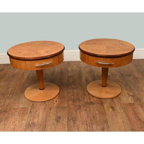 Art Deco Side Tables in Burr Walnut 1930s, Set of 2 For Sale - Image 9 of 9