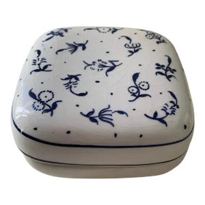 Vintage Hand-Painted Ceramic Jewerly Box, Portugal