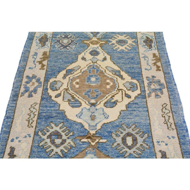 2010s Turkish Oushak Hand Knotted Wool Rug, 3'5''x13'8'' For Sale - Image 5 of 5