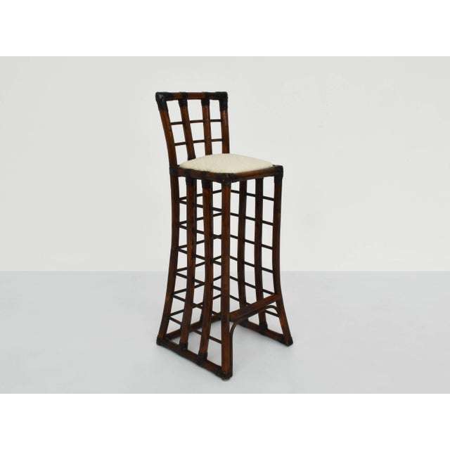 Italian Mod. Brasilia Bar Stools in Malacca by Tobia & Afra Scarpa for Maxalto, 1975, Set of 3 This piece is attributed to...