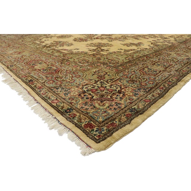 77168 Antique Persian Kerman Rug,11'06 x 17'10. The Gilded Conservatory: An Antique Persian Kerman Masterpiece of Floral...