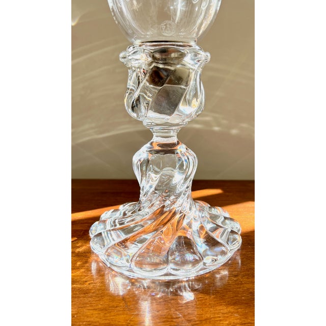 Louis XV Rococo Revivalt Crystal Hurricane Lamp from Baccarat, 1900s For Sale - Image 8 of 15