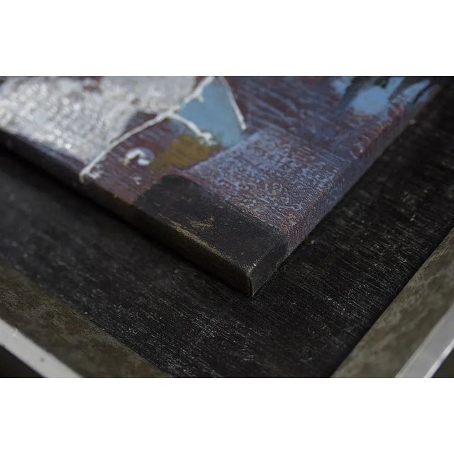 Brutalist Oil on Canvas, Unknown Artist, 1970s For Sale - Image 4 of 9