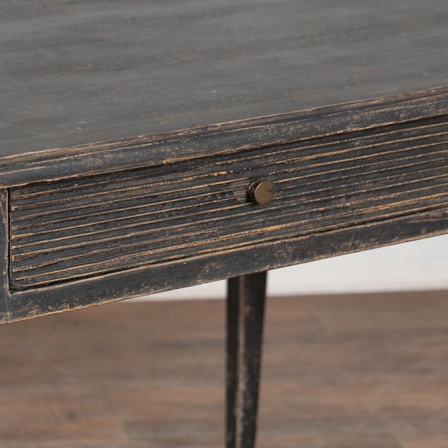 19th Century Swedish Black Side Table With Single Drawer For Sale - Image 9 of 14